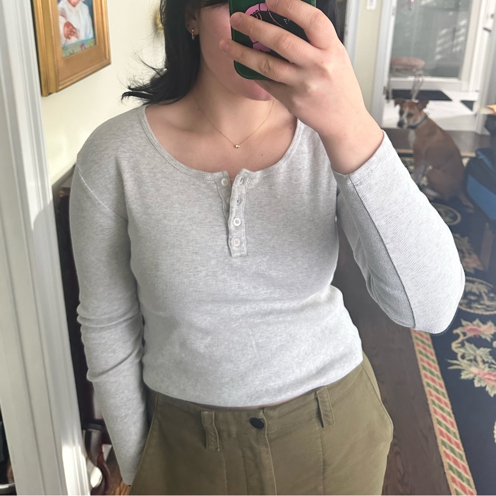 Brandy Melville grey Henley